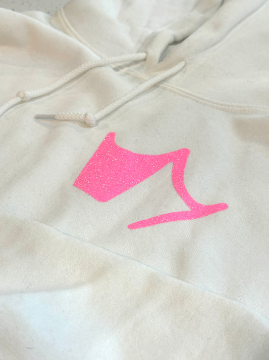 Luxury Hoodie WHITE (PINK SPARKLE)