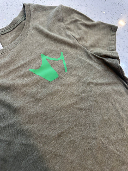 Class Women’s Crop Top OLIVE (Green Logo)