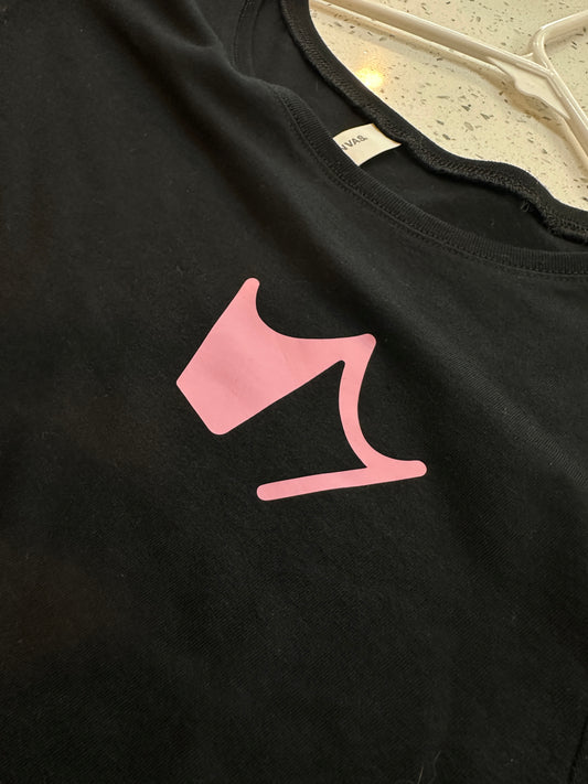 Class Women’s Crop Top BLACK (Pink Logo)